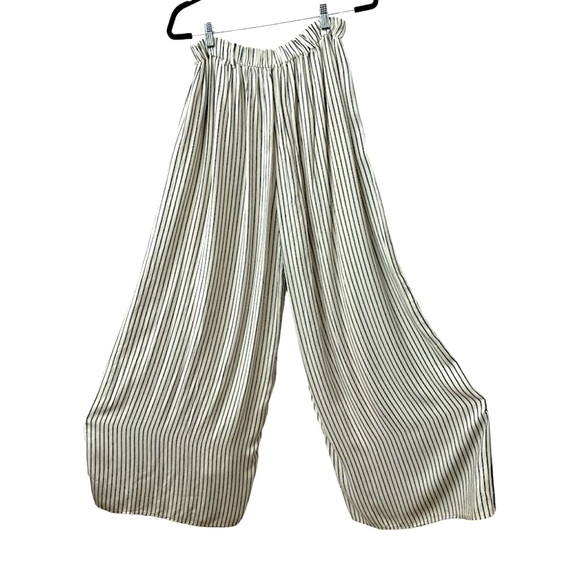 American Eagle Outfitters Black Striped High Waist Wide Leg Pants Women’s Medium - Picture 8 of 10